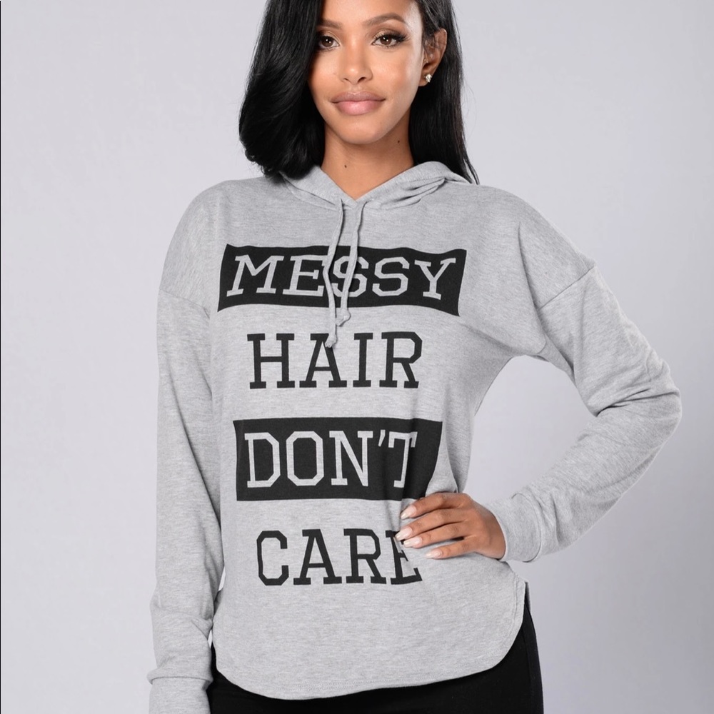 Fashion Nova Messy Hair Day Hoodie